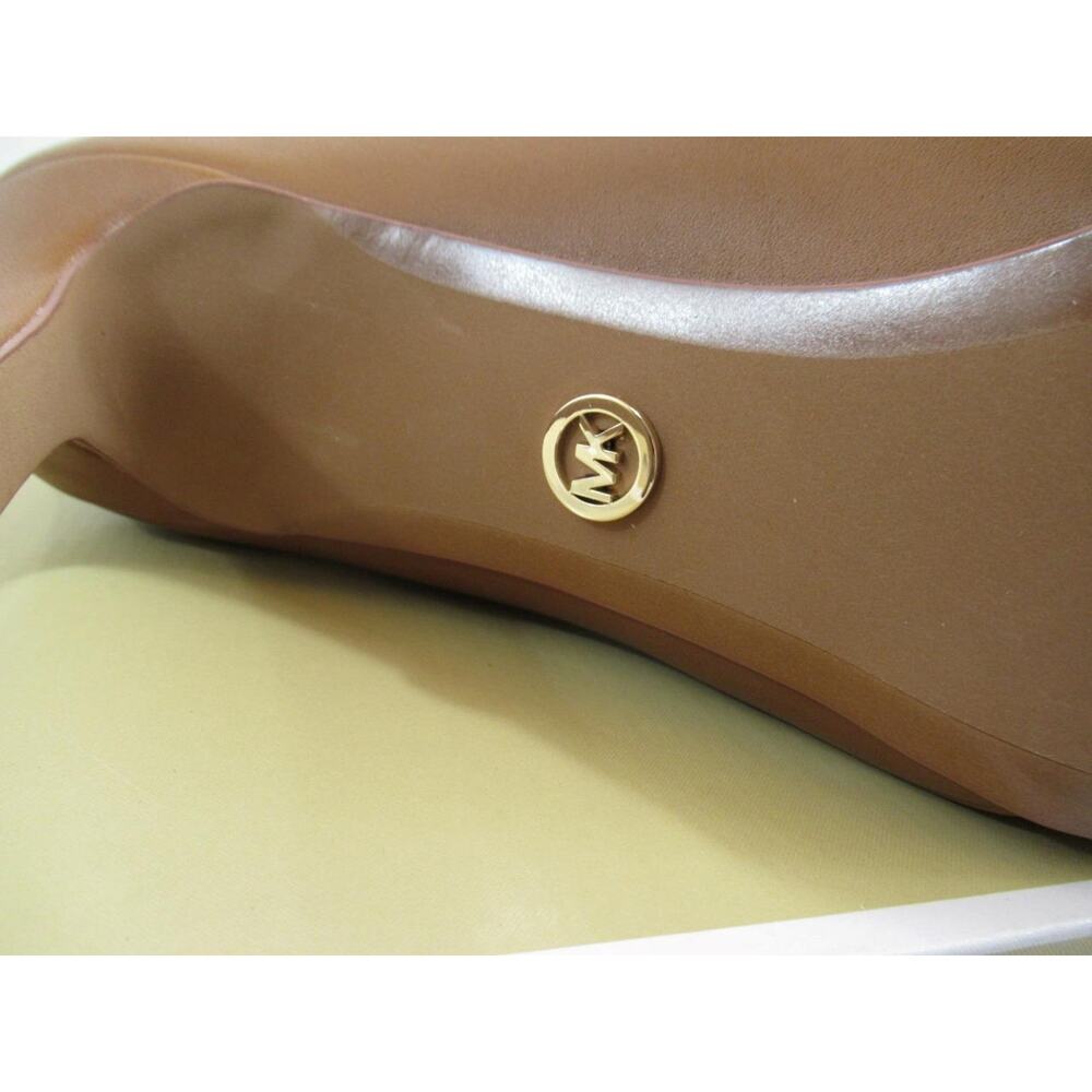 Michael Kors Lawson Open Toe High Heel Buckled Sandals Booties Luggage Size 8 - Picture 7 of 8